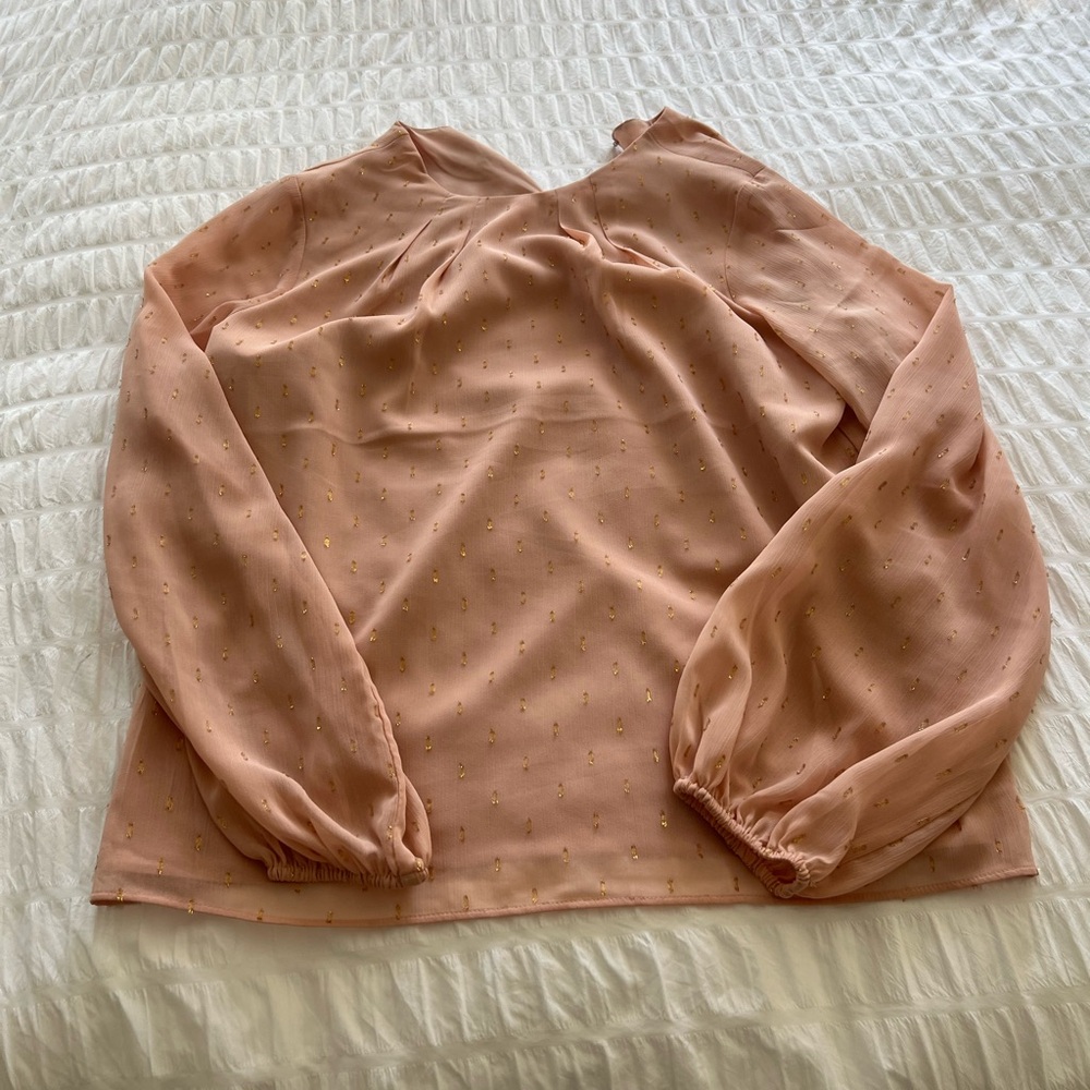Express Pink blouse with gold accent